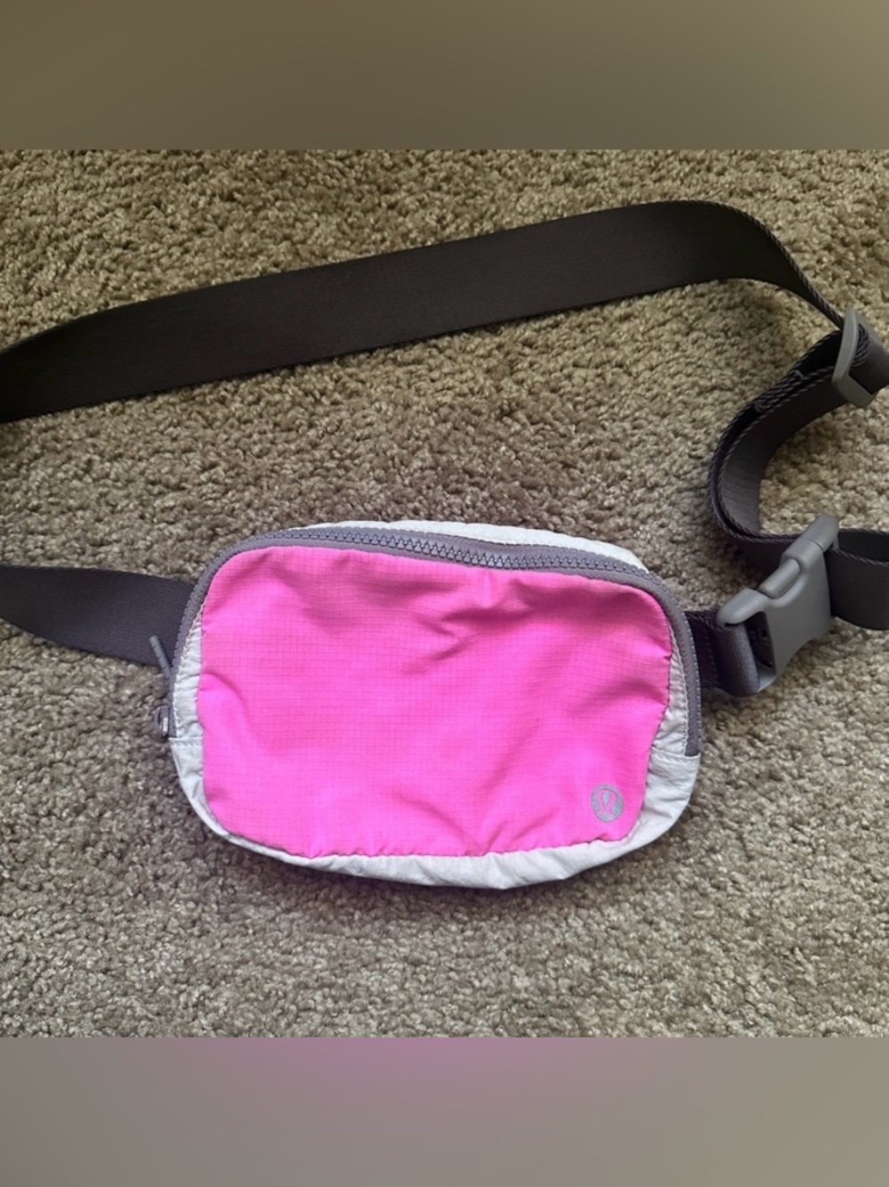 Lululemon Pink and Gray Crossbody Belt Bag
